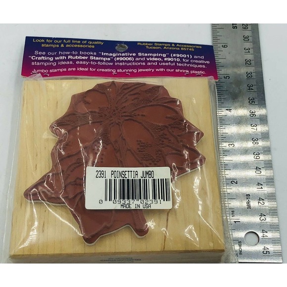 Comotion Rubber Stamps 2391 Large Poinsettia - Picture 3 of 3